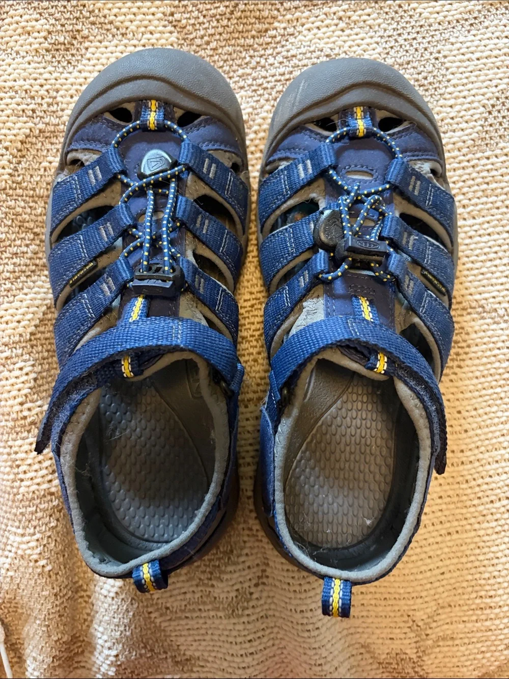 Keen Kids Navy Blue Closed-Toe Sandals with Yellow Accents